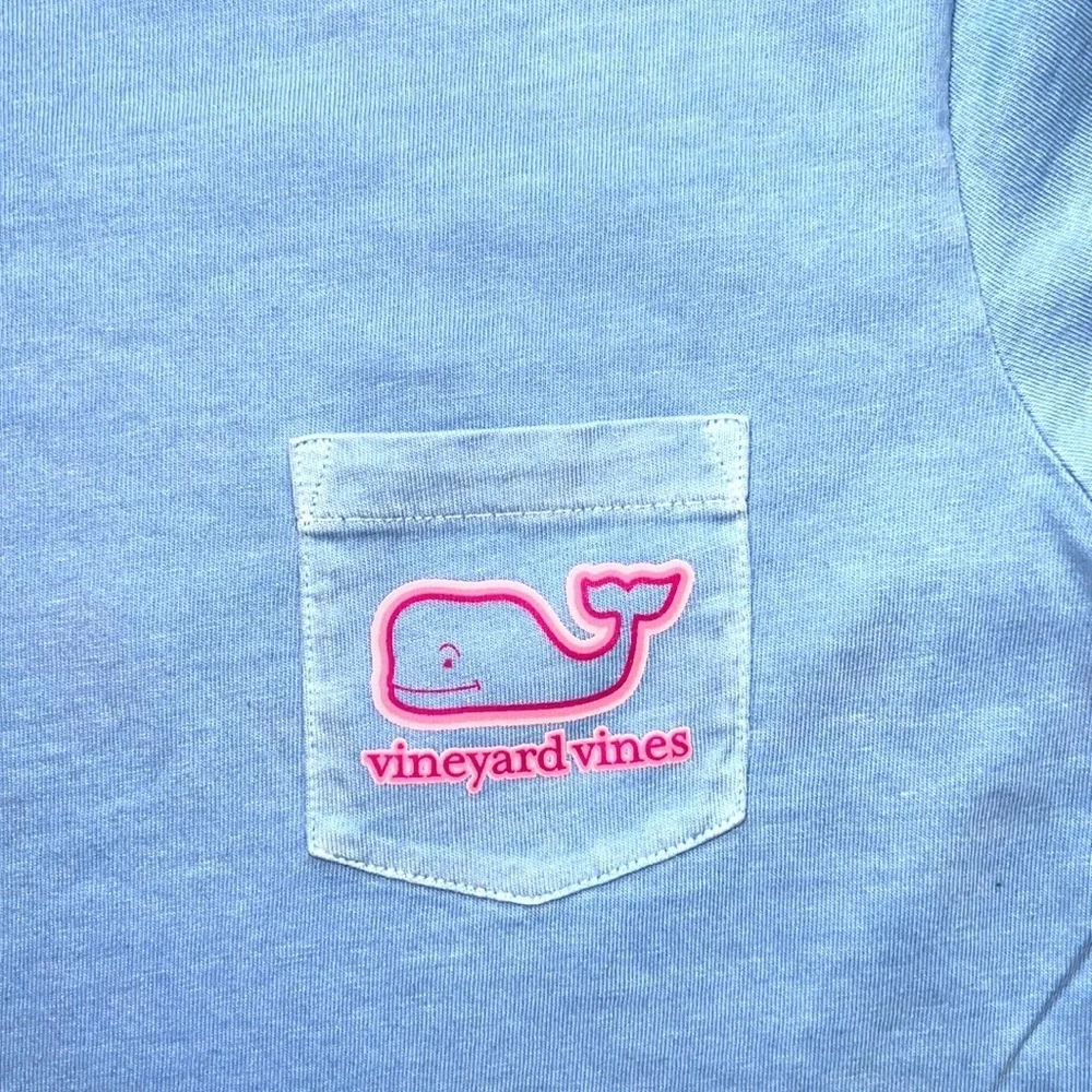 Vineyard Vines Light Blue Classic Distressed/Garment Dyed Short Sleeve T Size XS - Picture 2 of 4